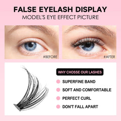 DIY Lashes Extension Kit - 200 PCS Clusters Lash Bond and Seal Makeup Tools